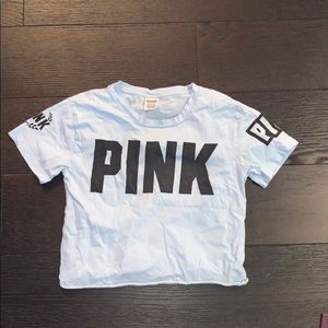 Blue pink crop top